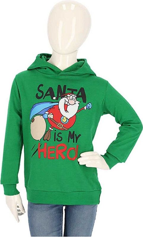 Apollo - Kids - Kerst - Hoodie - Merry - Crazymas - Blauw - Maat 140/146
