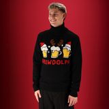 Foute kersttrui - Kersttrui heren - Turtleneck - Zwart - Maat M - kersttruien - kersttrui heren volwassenen - kersttrui mannen