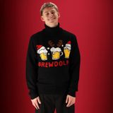 Foute kersttrui - Kersttrui heren - Turtleneck - Zwart - Maat M - kersttruien - kersttrui heren volwassenen - kersttrui mannen