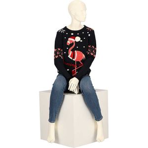 VVNTY Kerstsweatshirt voor dames, Merry and Bright pullover, grappige kersttrui met lange mouwen, beige2, L