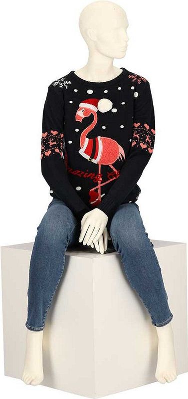 Sweater By Apollo - Gebreide Kersttrui - Zwart - Dames
