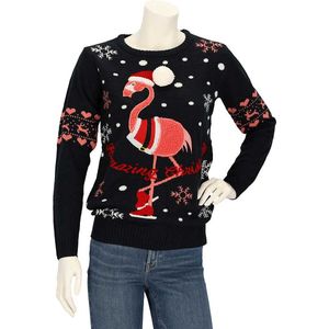 Sweater By Apollo - Gebreide Kersttrui - Zwart - Dames