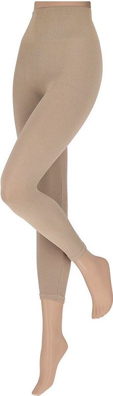Legging dames - Ribbed - Dames - Taupe - Naadloos op billen - legging dames volwassenen - leggings