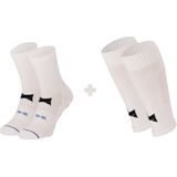 X-Treme - Voetbalsokken Set - Marine Blauw - 2-Paar Gripsokken + 2-Paar Voetloze Sok