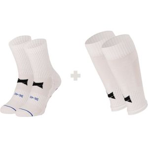 X-Treme - Voetbalsokken Set - Marine Blauw - 2-Paar Gripsokken + 2-Paar Voetloze Sok