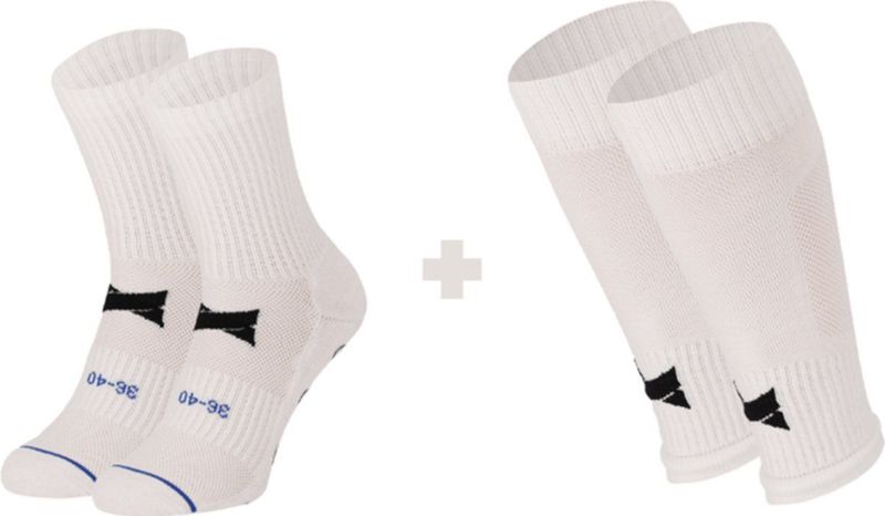 X-Treme - Voetbalsokken Set - Marine Blauw - 2-Paar Gripsokken + 2-Paar Voetloze Sok