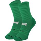 X-Treme - Voetbalsokken - Groen - 2 x 2-Paar - Gripsokken en Voetloze Sokken