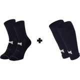 X-Treme - Voetbalsokken - Marine Blauw - 2 x 2-Paar - Gripsokken en Voetloze Sok