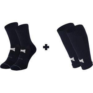 X-Treme - Voetbalsokken - Marine Blauw - 2 x 2-Paar - Gripsokken en Voetloze Sok