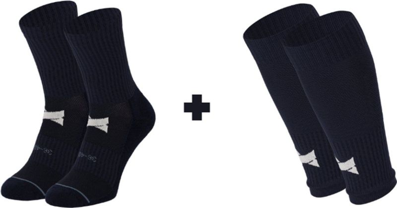 X-Treme - Voetbalsokken - Marine Blauw - 2 x 2-Paar - Gripsokken en Voetloze Sok