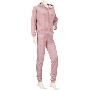LEYSHE Thermo-huispak voor dames, behaaglijk met V-hals, kraag, warm, tweedelig vrijetijdspak, loungewear, set, elegant joggingpak, Kaki, XXL