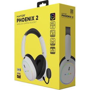 Hator - Phoenix 2 - Gaming Headset - Draadloos - Zwart - Lichtgewicht