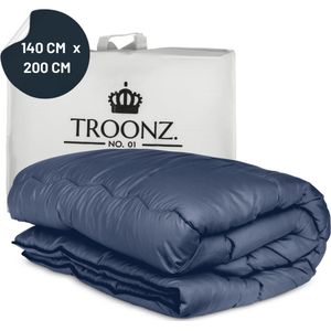 Troonz - Dreamscape - Eenpersoons Dekbed - Navy Blauw - Zonder Overtrek