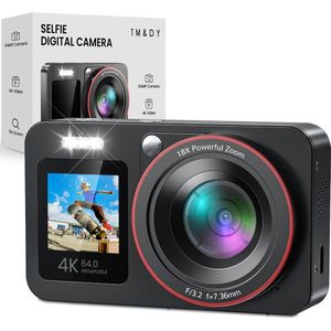 TM&DY - 4K Digitale Camera - 64MP - Compact Camera - Inclusief 32GB