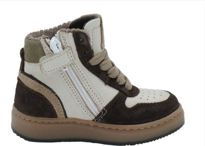 Pinocchio - P1803-254-28CO - High Top Sneaker - Donkerbruin - Met Ritssluiting