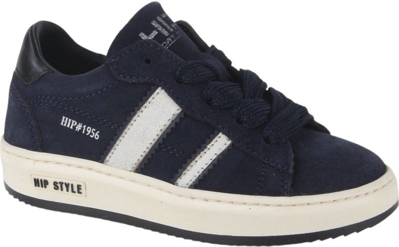 Hip - Sneakers - Donkerblauw - Suède - Platte Zool