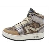 Hip - Leren Sneakers - Bruin/Panter