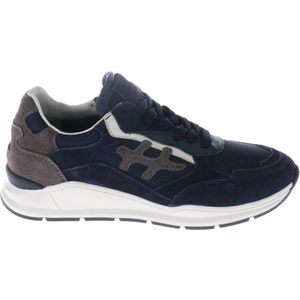 Hip - Sneakers - Donkerblauw - Suède - Platte Zool