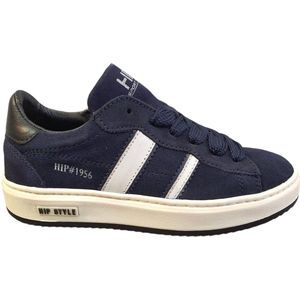 Hip - Sneakers - Donkerblauw - Suède - Platte Zool