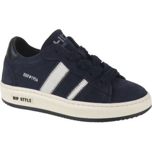 Hip - Sneakers - Donkerblauw - Suède - Platte Zool