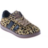Pinocchio - Sneakers - Beige/Zwart - Leren - Ponyhair en Panterprint