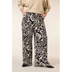 Miss Etam Plus - Wide Leg High Waist Broek - Zwart