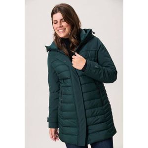 Miss Etam - Softshell Jas - Groen - Halflang - Gewatteerd Middenstuk