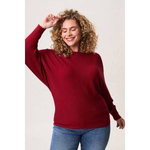 Miss Etam Plus - Fijn Gebreide Trui - Donkerrood