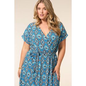 Miss Etam Plus wikkel-/overslagjurk blauw