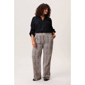 Miss Etam - Plus - Wide Leg Broek - Bruin - Regular Waist
