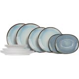 Cosy & Trendy - Serviesset Fez - Blauw - 12-delig voor 4 Personen