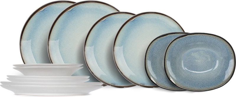 Cosy & Trendy - Serviesset Fez - Blauw - 12-delig voor 4 Personen