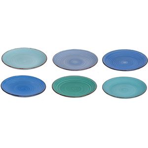 Cookinglife - Delice - Ontbijtborden - Blauw - Aardewerk - 6 Stuks
