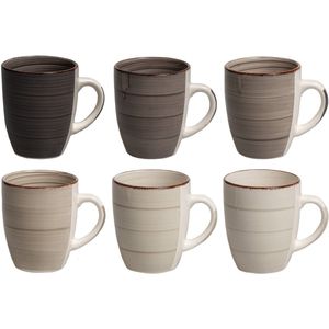 Cookinglife - Mokken Delice - Grijs - Aardewerk - 6 Stuks