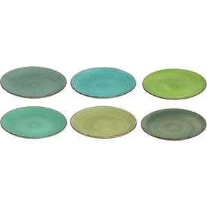 Cookinglife - Dinerborden Delice - Groen - Aardewerk - Set van 6