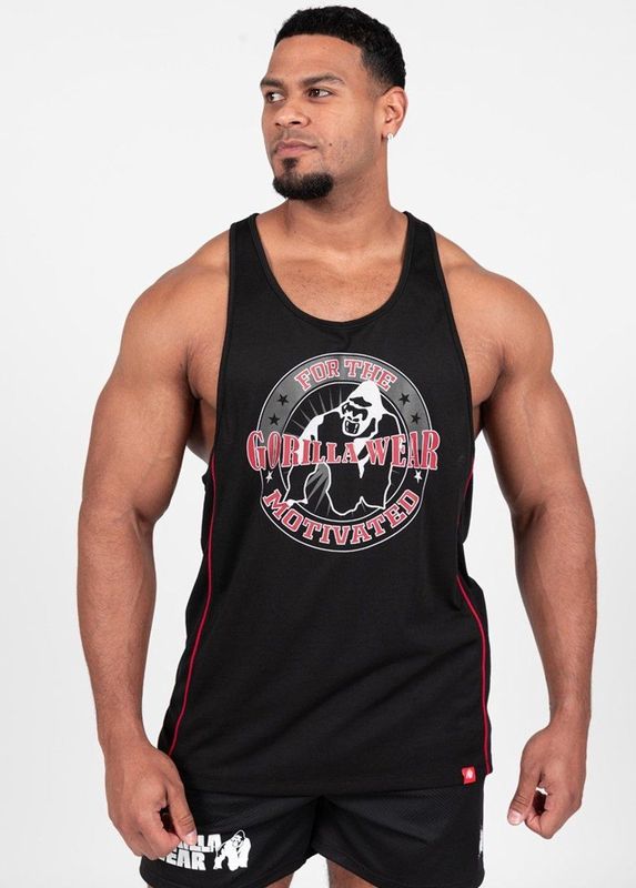 Gorilla Wear - Casper Stringer - Zwart/Rood - Sporttop