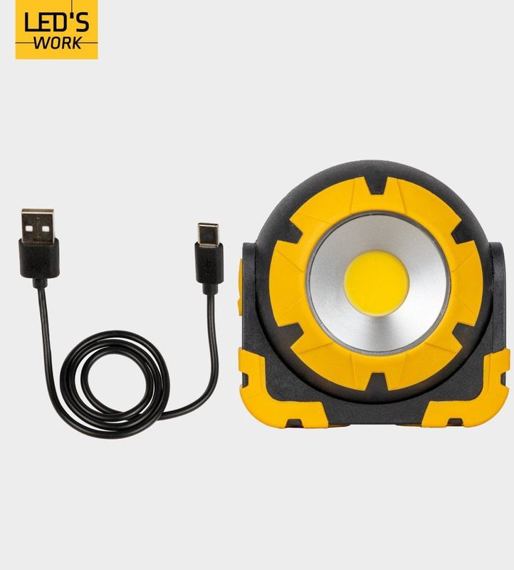 LED's Work - Oplaadbare LED Looplamp - Draadloos - 10 x 10 cm - 800 Lumen