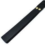 Zwart leren paddle met goudkleurige D-ringgreep