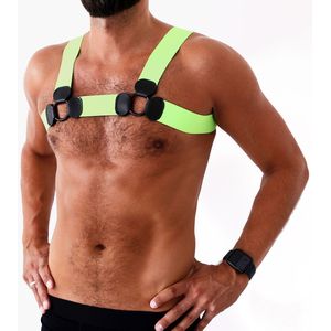 Elastisch Borstharnas Groen S/M