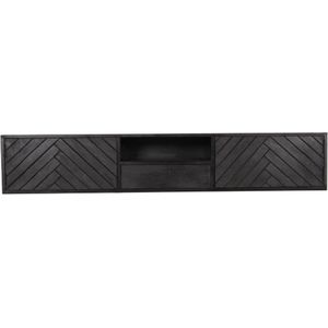 New York - TV-Meubel - Zwart - Mangohout - 180 cm