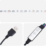 vidaXL Bureau - Zwart - Bewerkt Hout - LED-Verlichting