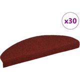 vidaXL Trapmatten - Bordeaux Rood - 30 Stuks - Antislip - Halfrond