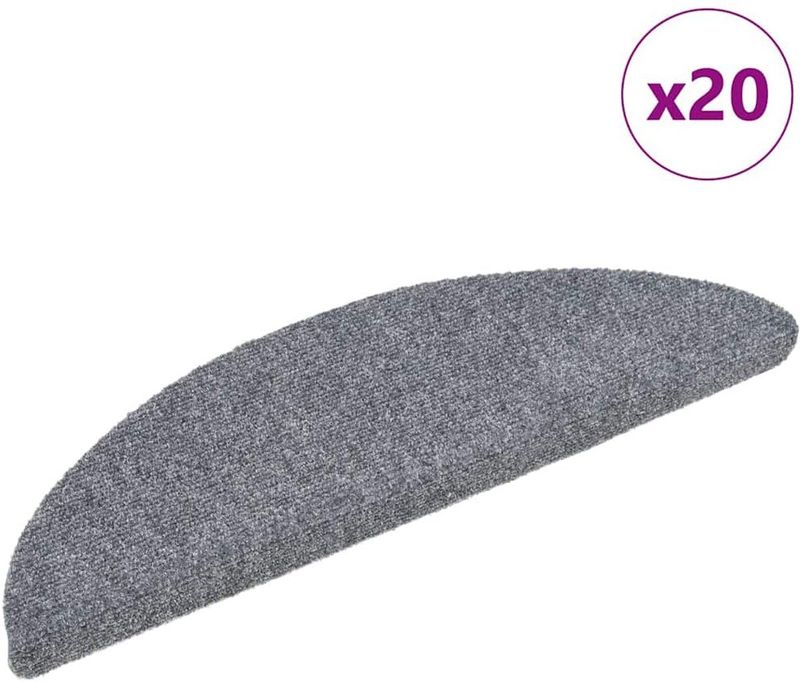 vidaXL Trapmatten - Lichtgrijs - Polypropeen - Set van 20