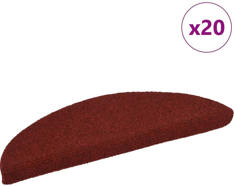 vidaXL Trapmatten Rood - Zelfklevend - 20 Stuks - Polypropeen