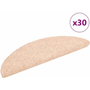 vidaXL Trapmatten Crème Halfrond - 30 Stuks - Polypropyleen
