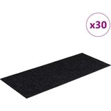 vidaXL Trapmatten - Zwart - Polypropeen - 30 Stuks - Rechthoekig