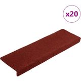 vidaXL Trapmatten - Bordeaux Rood - Polypropyleen - Set van 20