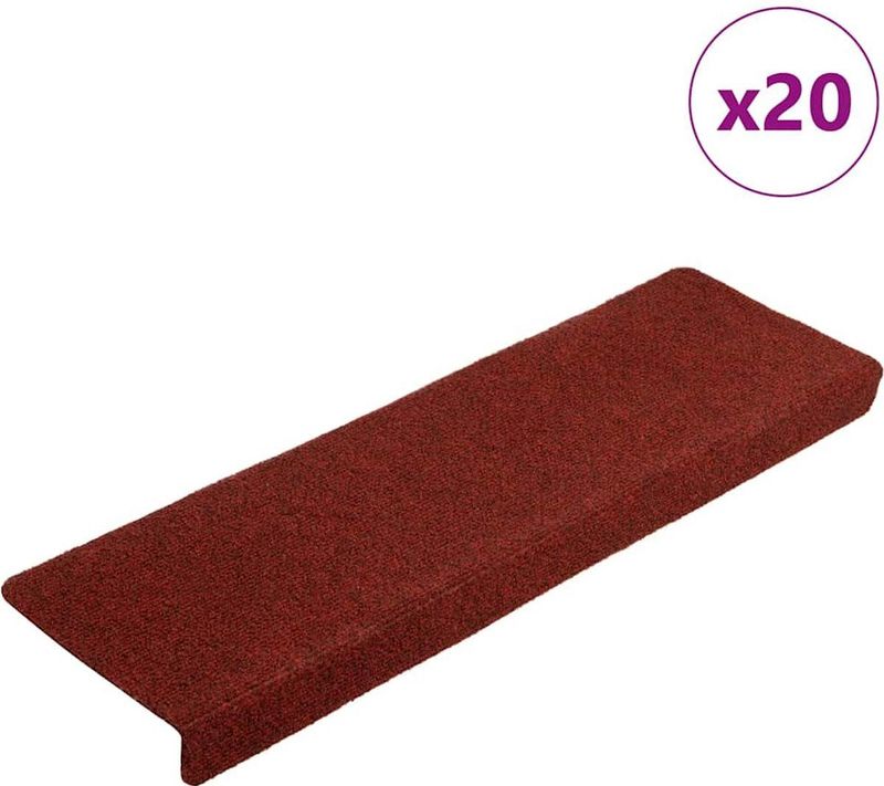 vidaXL Trapmatten - Bordeaux Rood - Polypropyleen - Set van 20