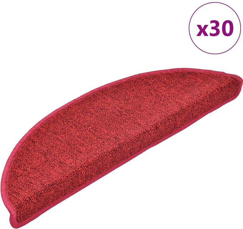 Trapmatten - Bordeauxrood - 100% PP - Set van 30