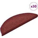 vidaXL - Trapmatten - Bordeaux - Halfrond - 30 stuks - 56x17x3 cm